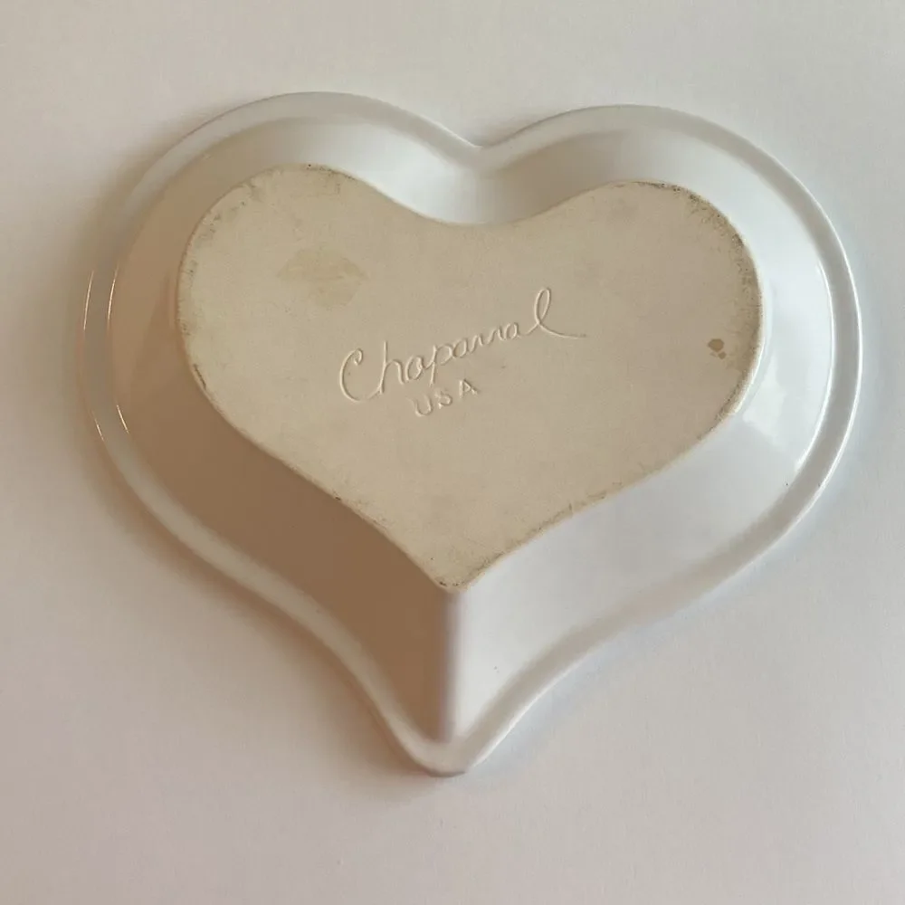 Vintage Chaparral Pottery USA Heart Shaped Stoneware Baking Dish
